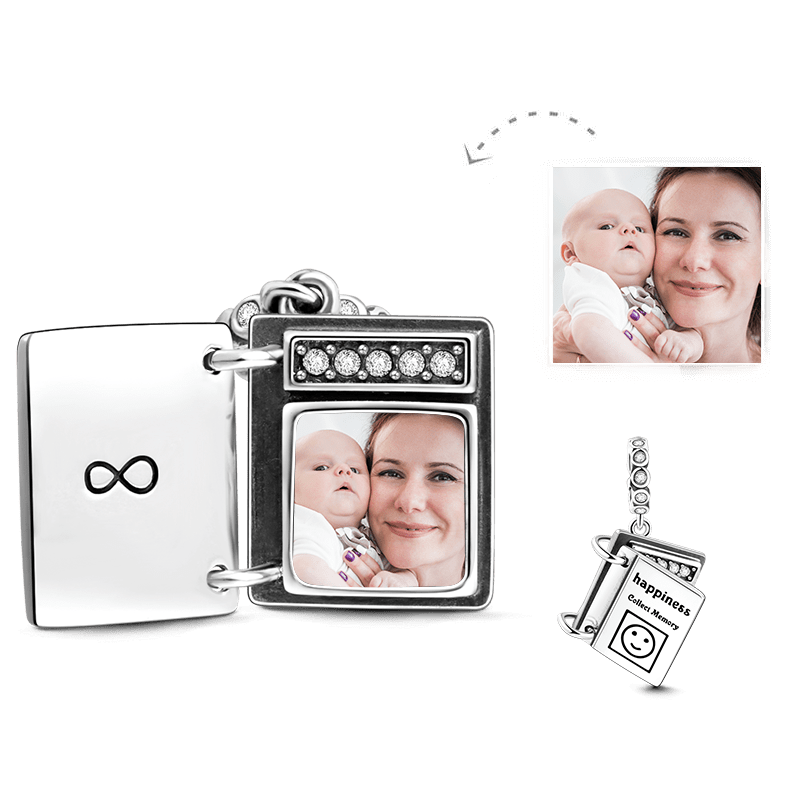 Soufeel Crystal Infinity Love Photo Album Photo Charm Silver - soufeelus