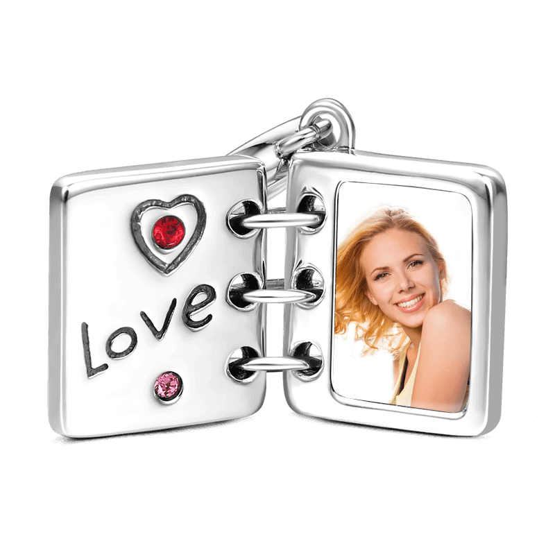 Soufeel Crystal Love Photo Album Photo Charm Silver - soufeelus