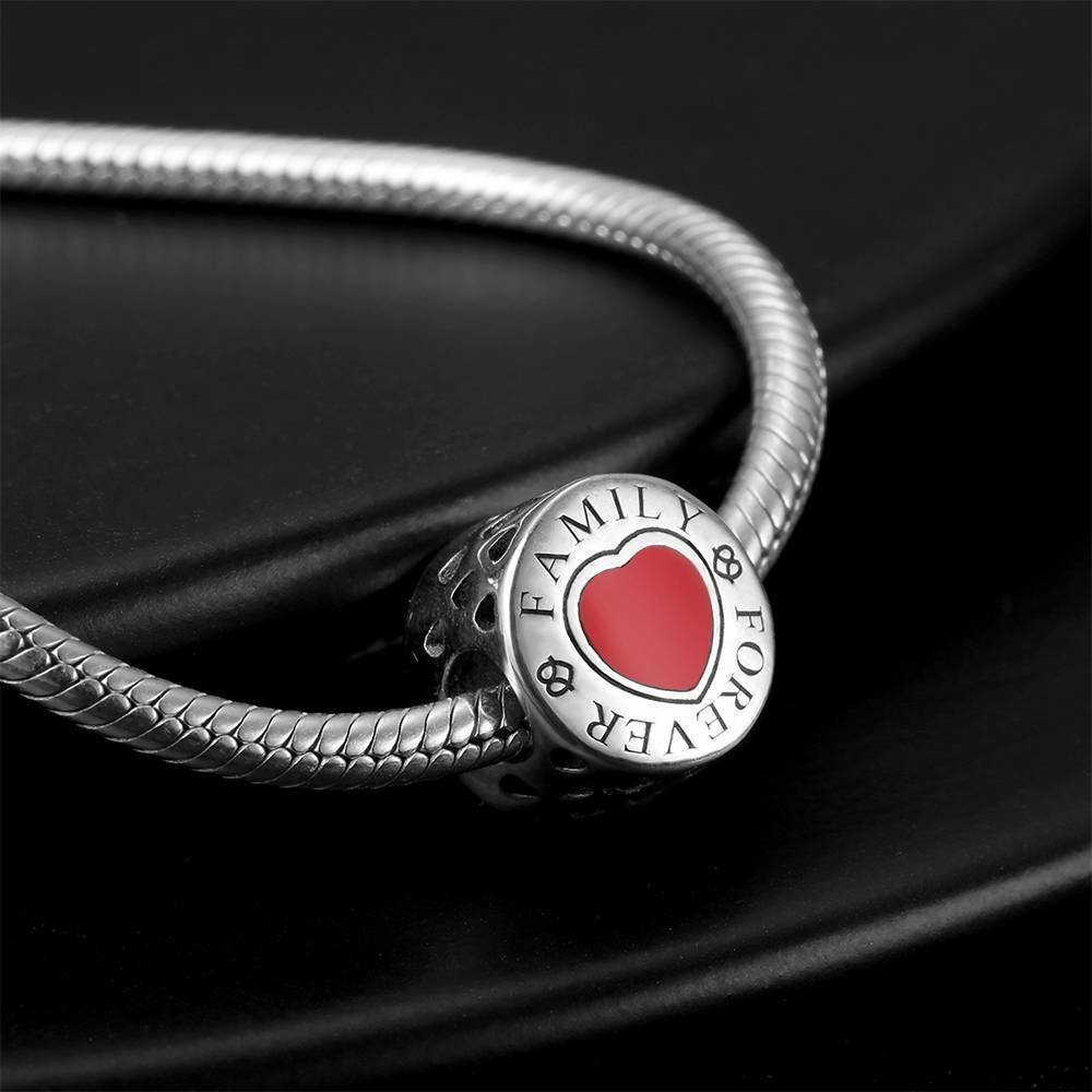 Photo Charm Love Family Forever with Heart Silver - soufeelus