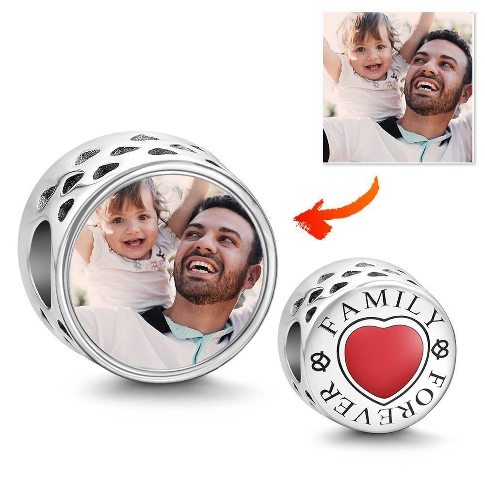 Photo Charm Love Family Forever with Heart Silver - soufeelus