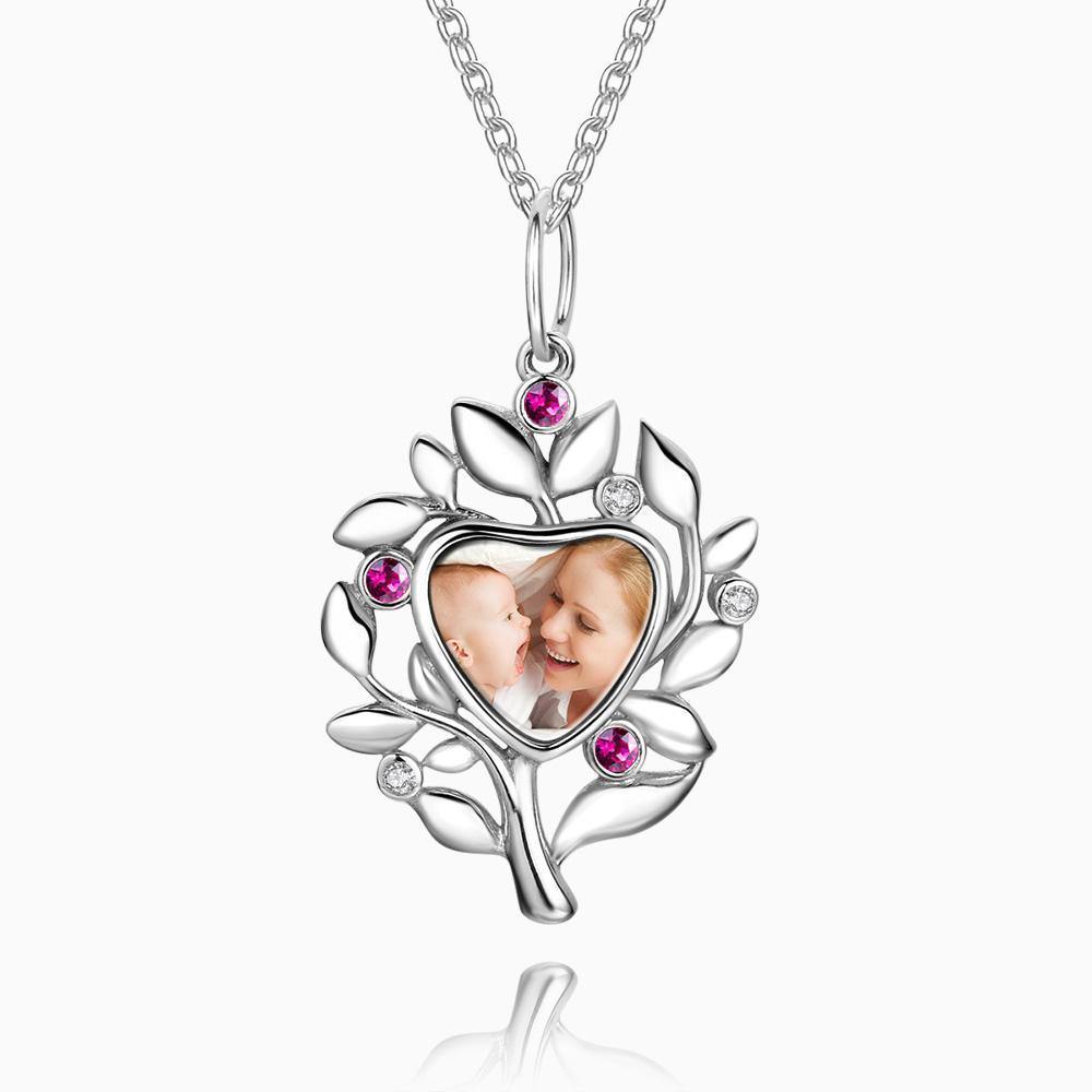 Family Tree Photo Necklace Silver - soufeelus
