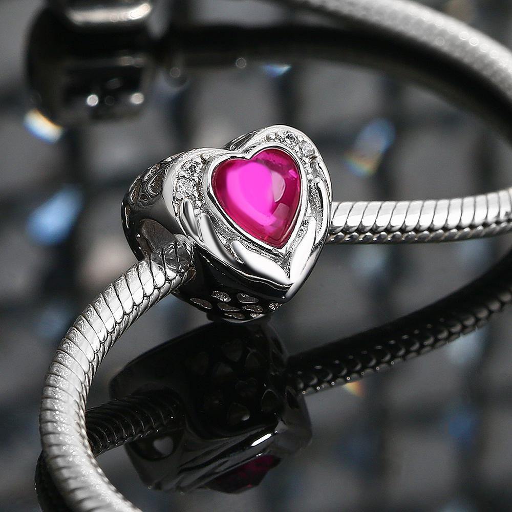 Dedicating My Love Heart Photo Charm Platinum Plated Silver - soufeelus