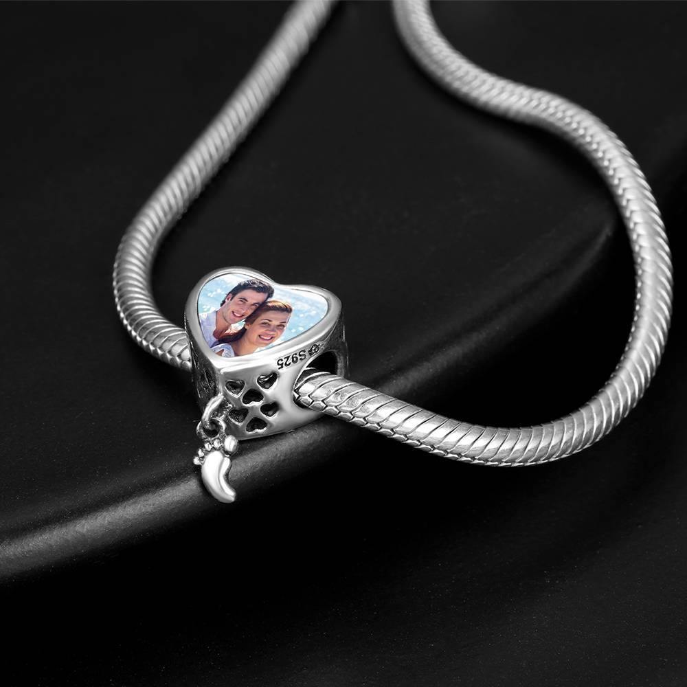 Photo Charm Strolling by the Sea with Heart-shaped Silver - soufeelus