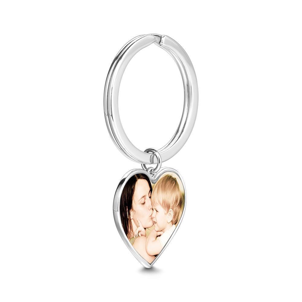 Engraved Heart Tag Photo Keychain Mother's Day Gifts - soufeelus