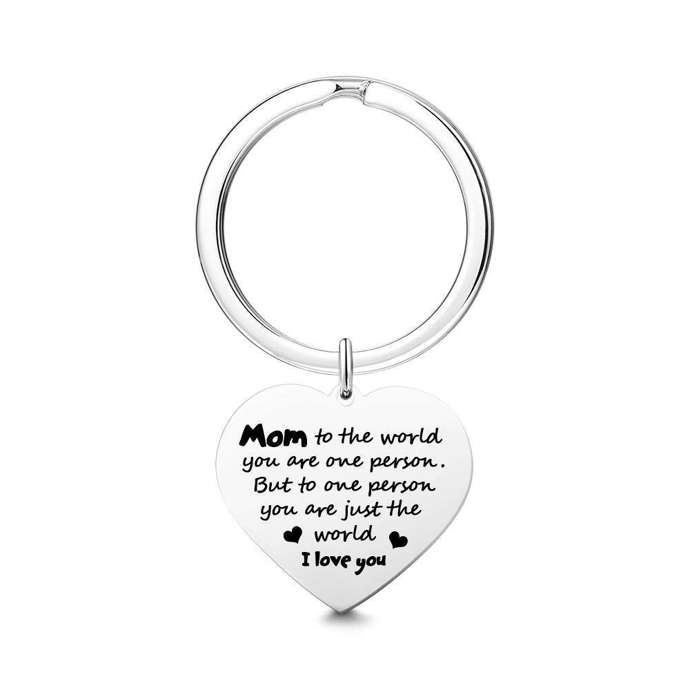 Engraved Heart Tag Photo Keychain Mother's Day Gifts - soufeelus