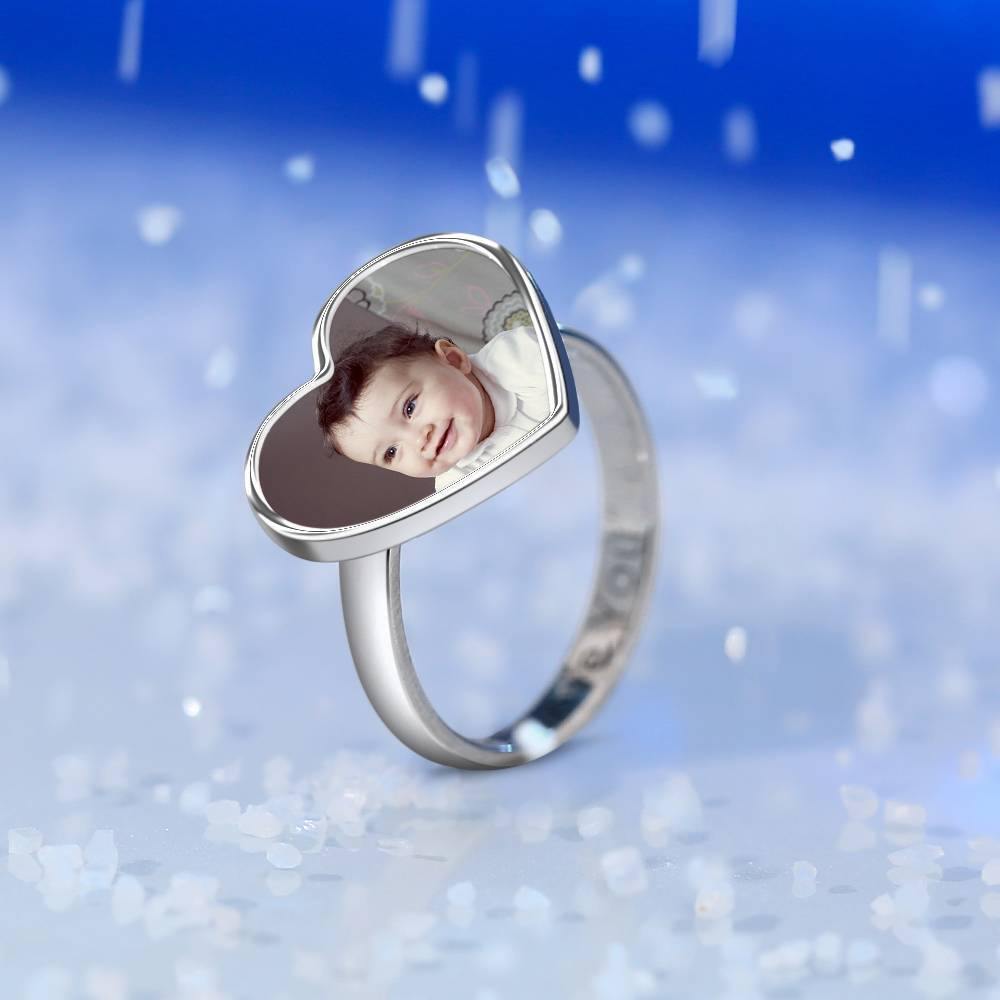 Photo Ring with Engraving Silver Always Love You