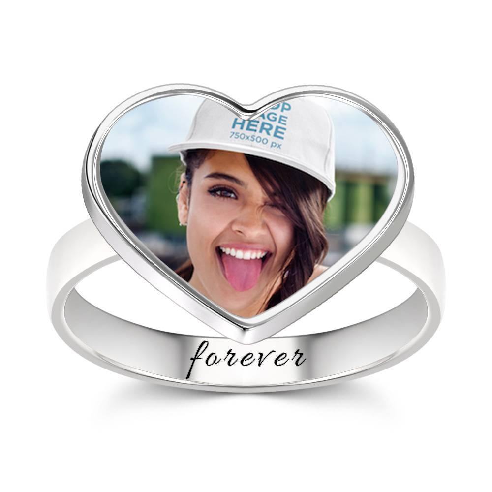 Photo Engraved Ring Heart-shaped Best Friend