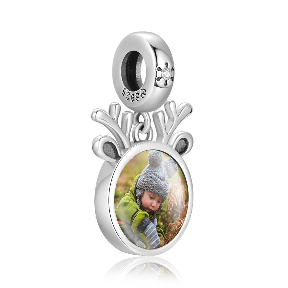 Round Dangle Engraved Photo Charm with Soufeel Crystal - soufeelus