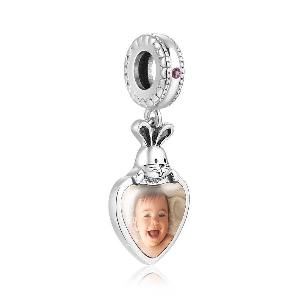 Engraved Photo Charm Heart Dangle with Soufeel Crystal Silver - soufeelus