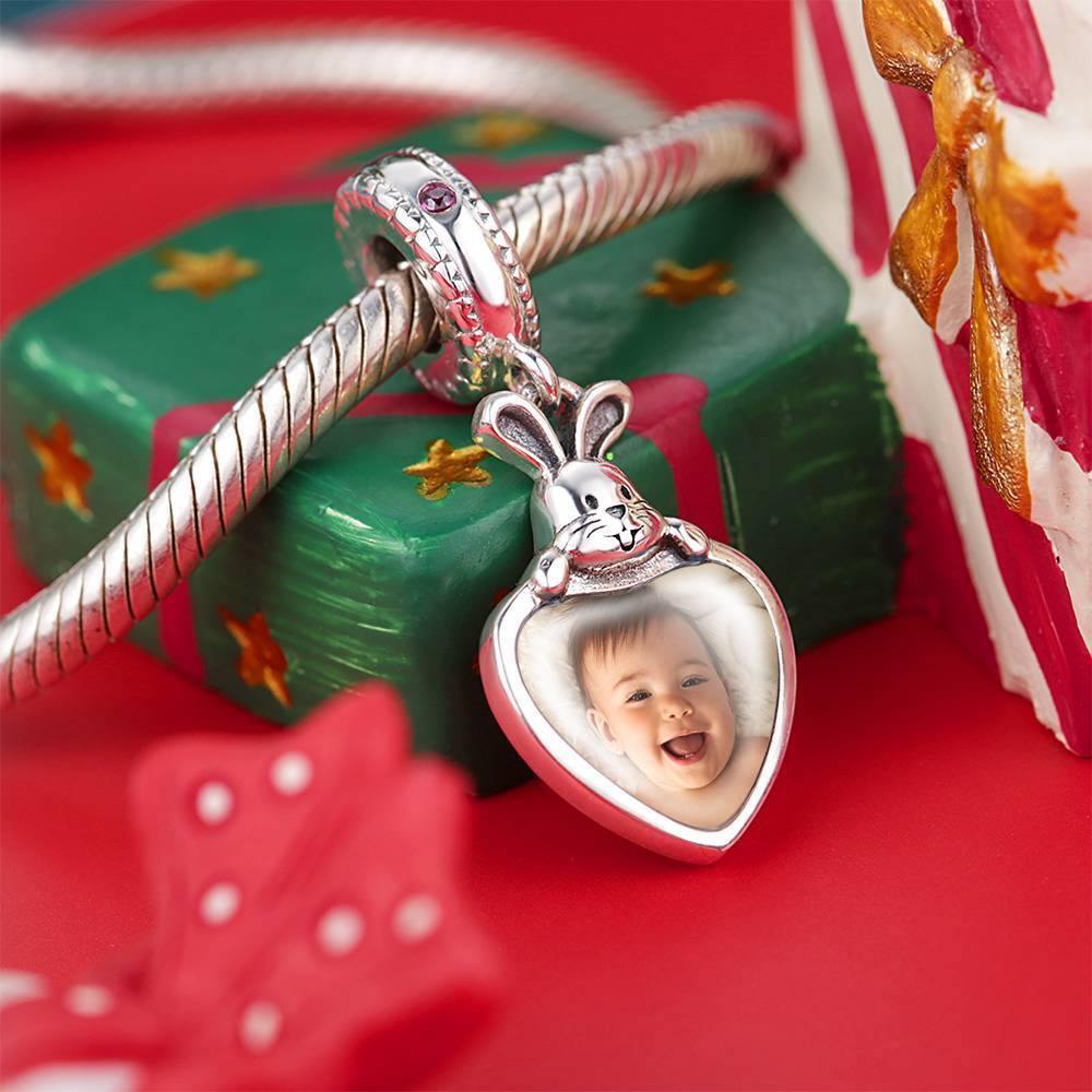 Engraved Photo Charm Heart Dangle with Soufeel Crystal Silver - soufeelus