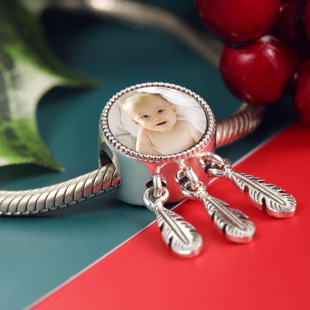 Engraved Photo Charm Dreamcatcher Silver - soufeelus