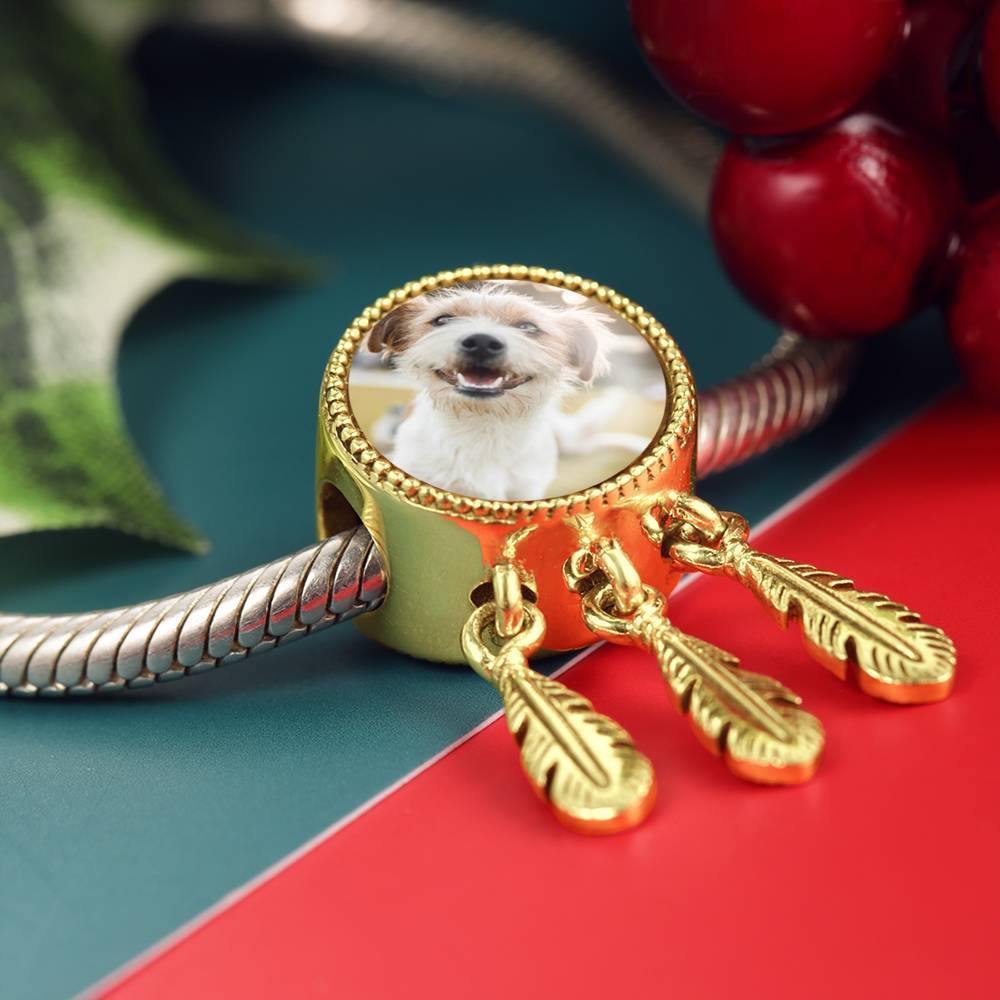 Dreamcatcher Engraved Photo Charm 14K Gold Plated - soufeelus