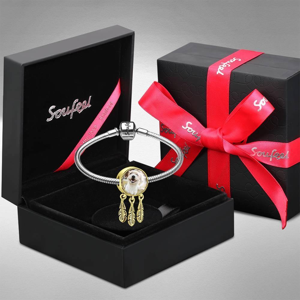 Dreamcatcher Engraved Photo Charm 14K Gold Plated - soufeelus