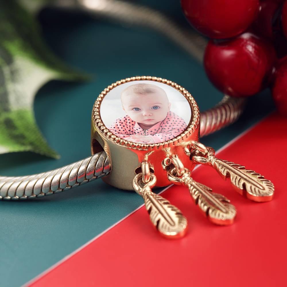 Dreamcatcher Engraved Photo Charm  Rose Gold Plated - soufeelus