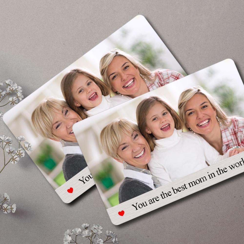 Custom Photo Engraved Wallet Insert Card Best Mom - soufeelus