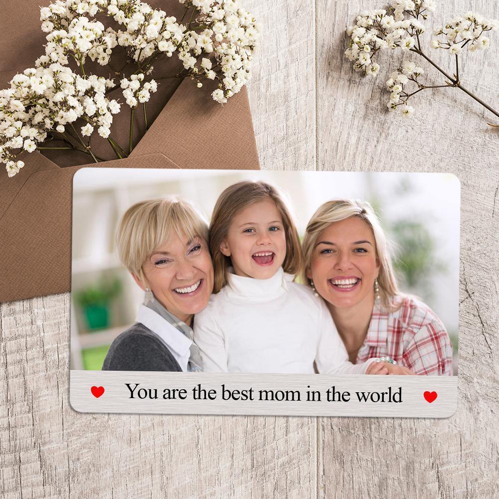 Custom Photo Engraved Wallet Insert Card Best Mom - soufeelus