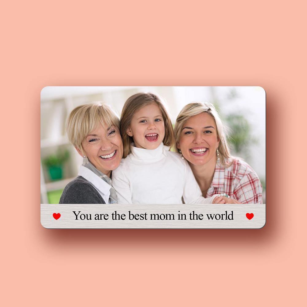 Custom Photo Engraved Wallet Insert Card Best Mom - soufeelus