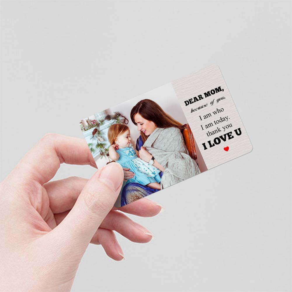 Custom Photo Engraved Wallet Insert Card Love Mom - soufeelus