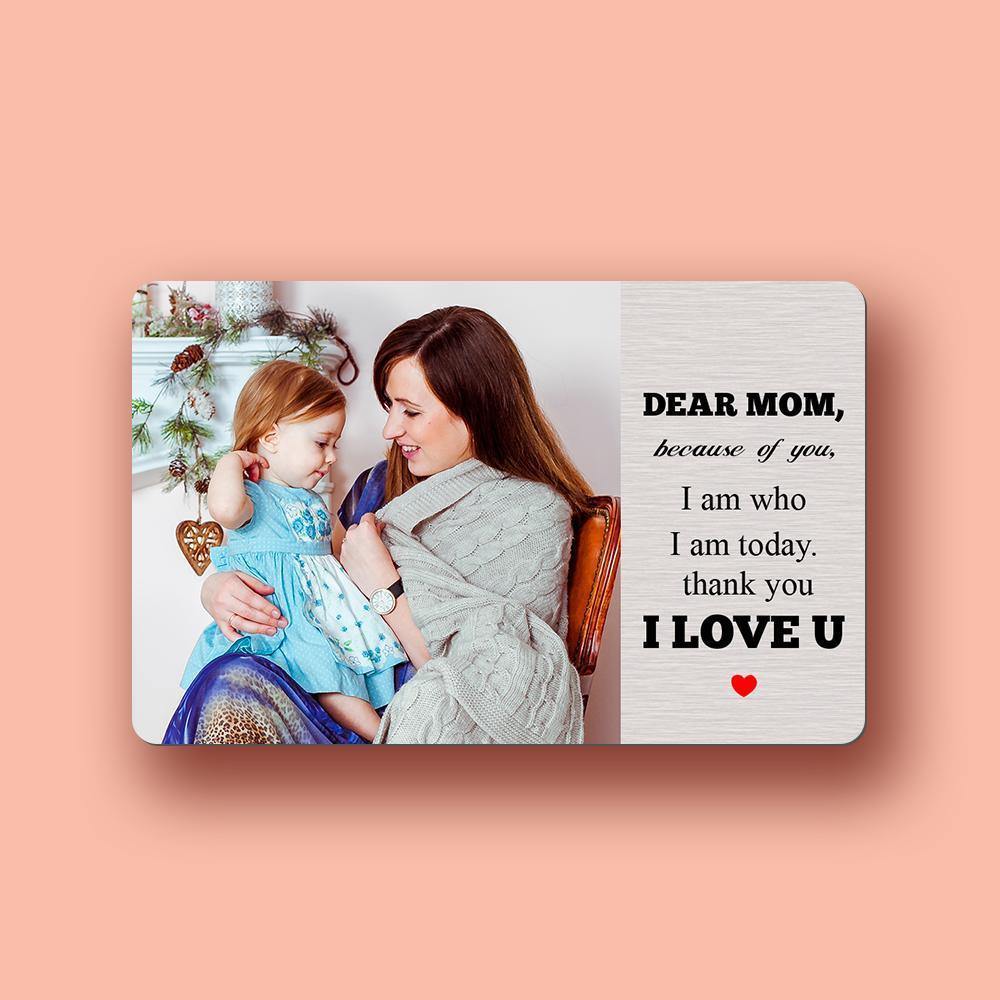 Custom Photo Engraved Wallet Insert Card Love Mom - soufeelus