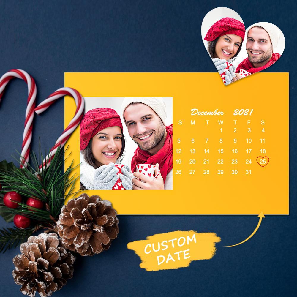 Custom Wallet Card Photo Calendar Card Engraved Wallet Card Yellow