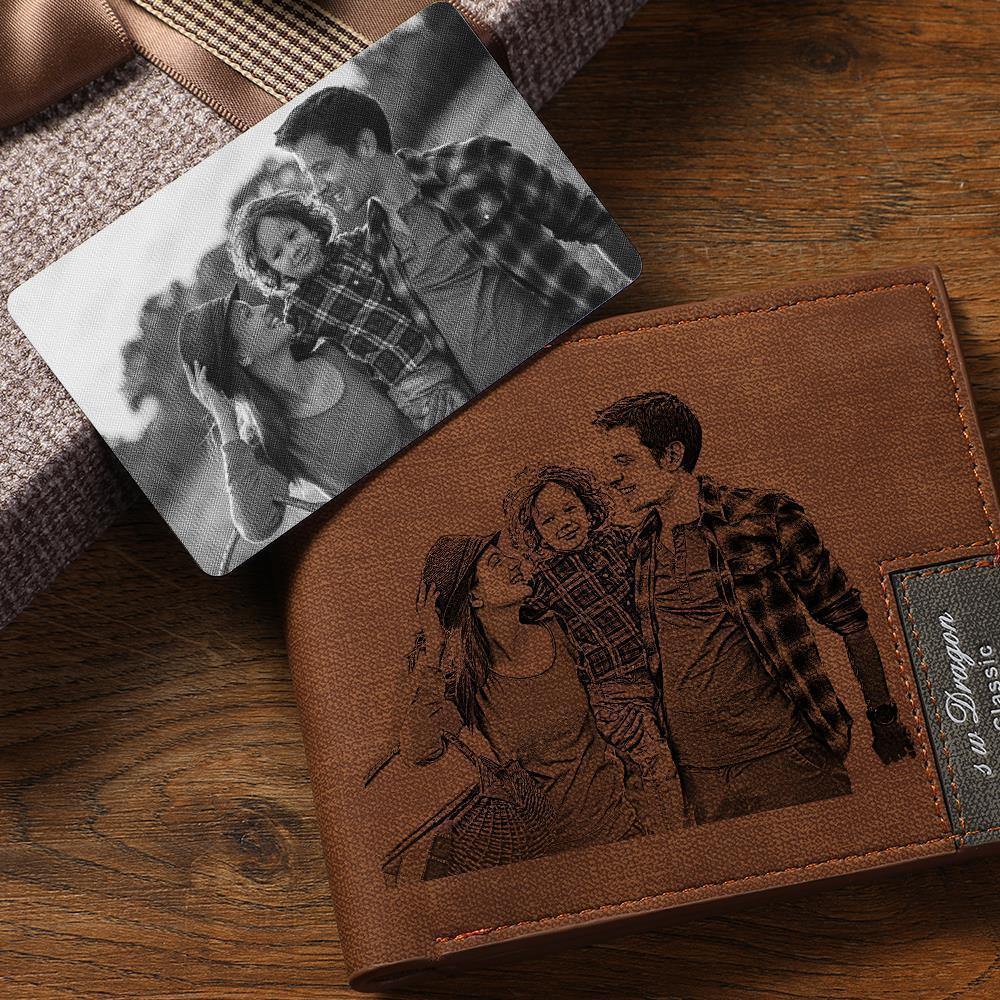 Custom Photo Wallet Insert Card Black - soufeelus