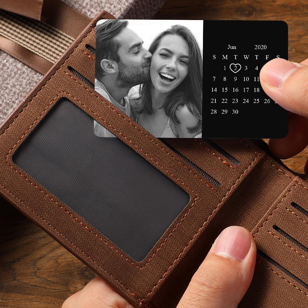 Custom Photo Calendar Wallet Insert Card Anniversary Gift - soufeelus