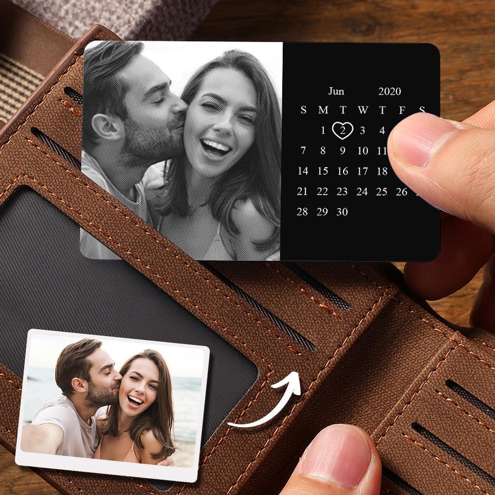 Custom Photo Calendar Wallet Insert Card Anniversary Gift - soufeelus