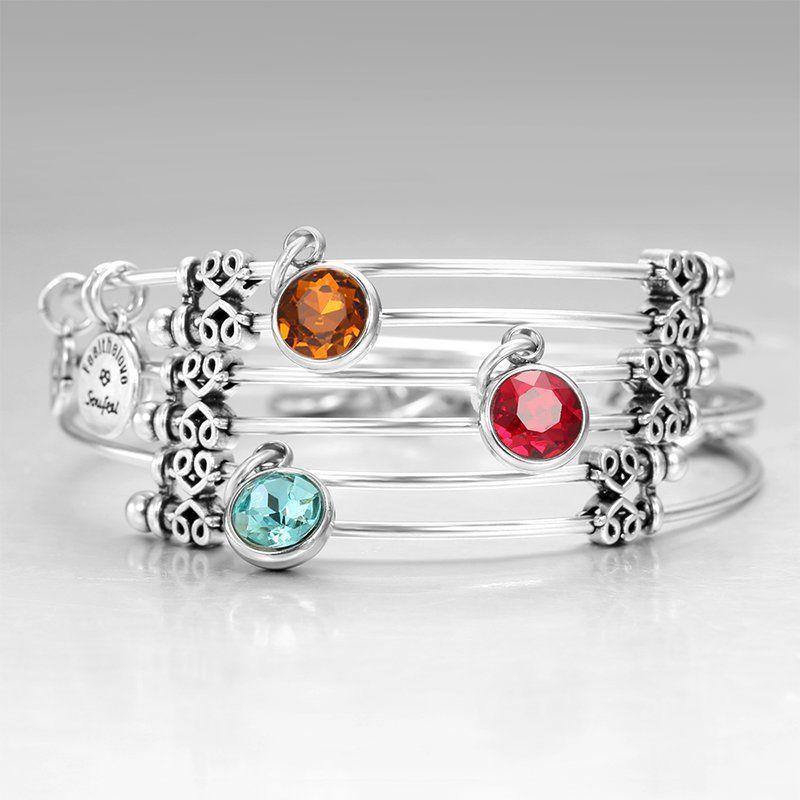 November Birthstone Charm Bangle - soufeelus