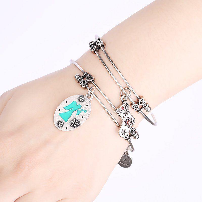 Christmas Stocking Charm Bangle - soufeelus