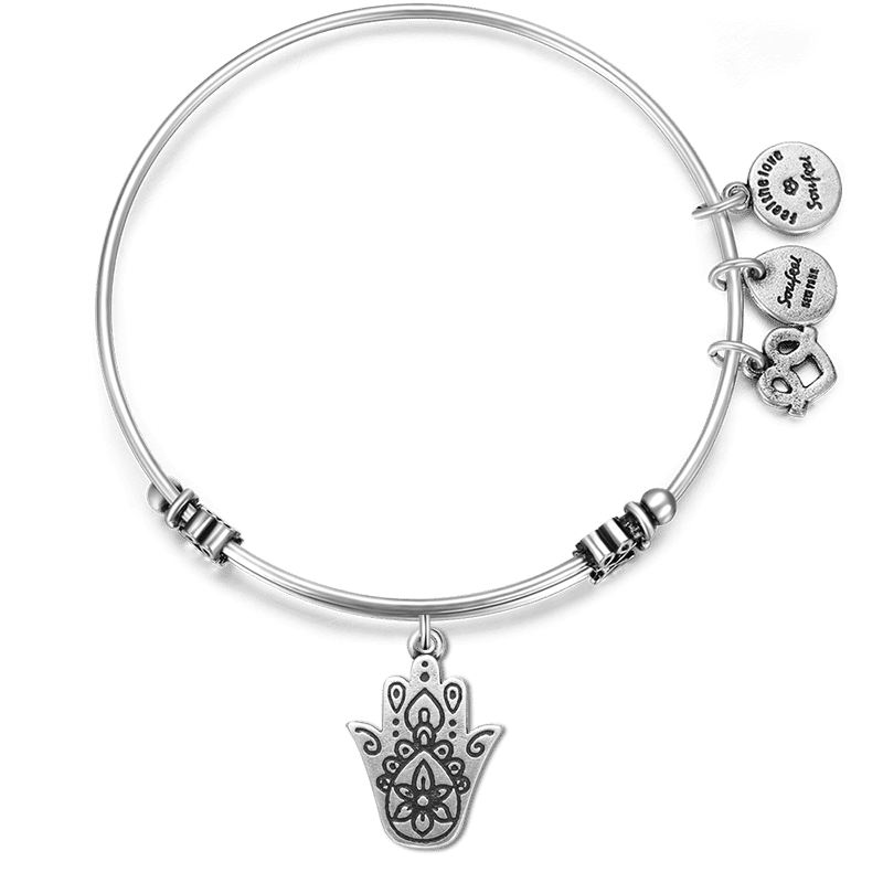 Hamasa Hand Charm Bangle - soufeelus