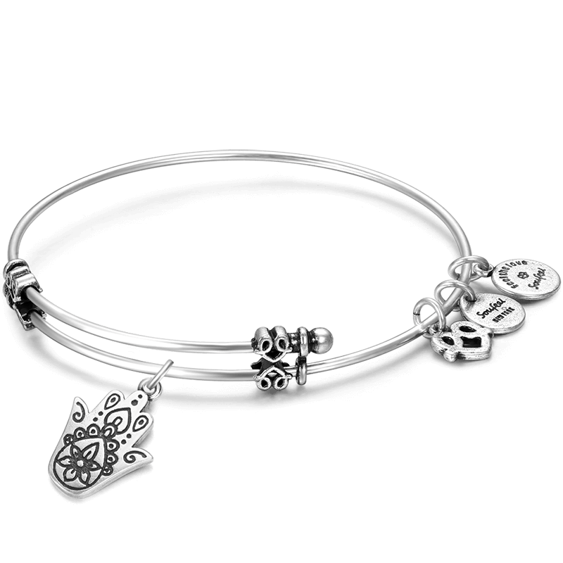 Hamasa Hand Charm Bangle - soufeelus