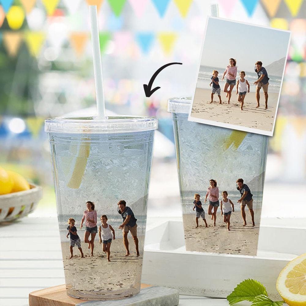 Personalised Straw Cup Custom Tumbler with Straw Birthday Gift - soufeelus
