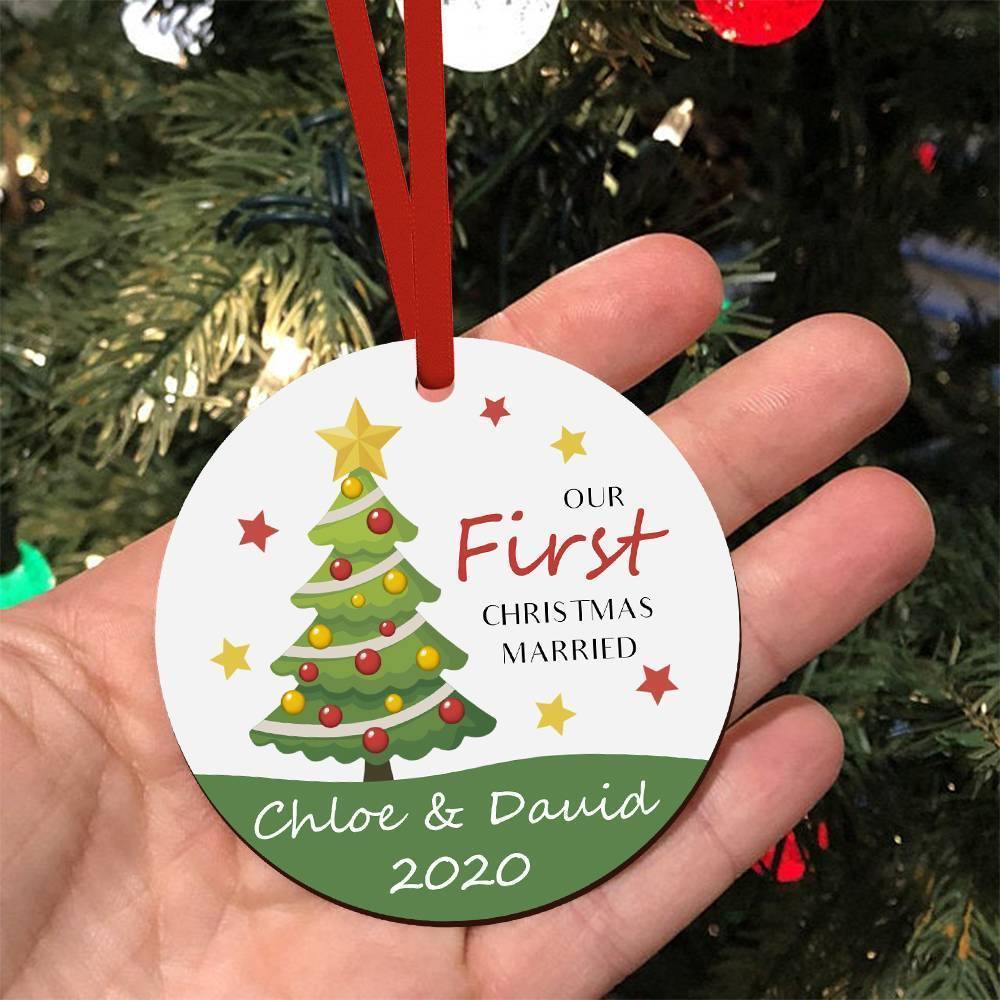 Custom Engraved Ornament with Christmas Tree - soufeelus