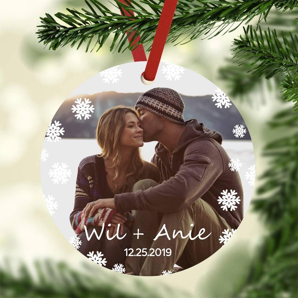 Custom Photo Ornament with Engraving, Keepsake Gift - soufeelus