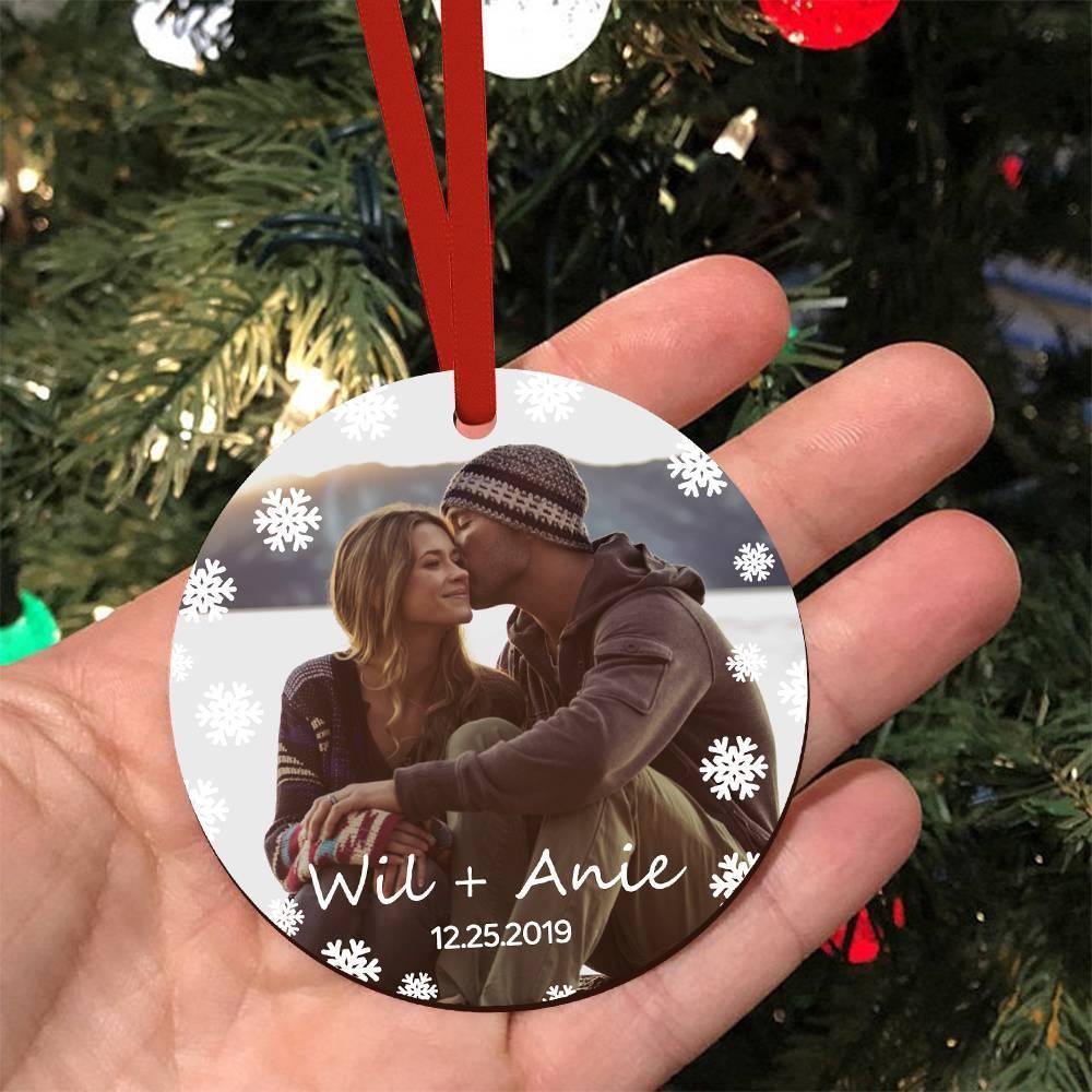 Custom Photo Ornament with Engraving, Keepsake Gift - soufeelus