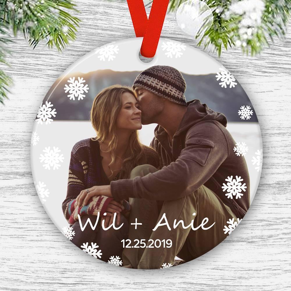 Custom Photo Ornament with Engraving, Keepsake Gift - soufeelus