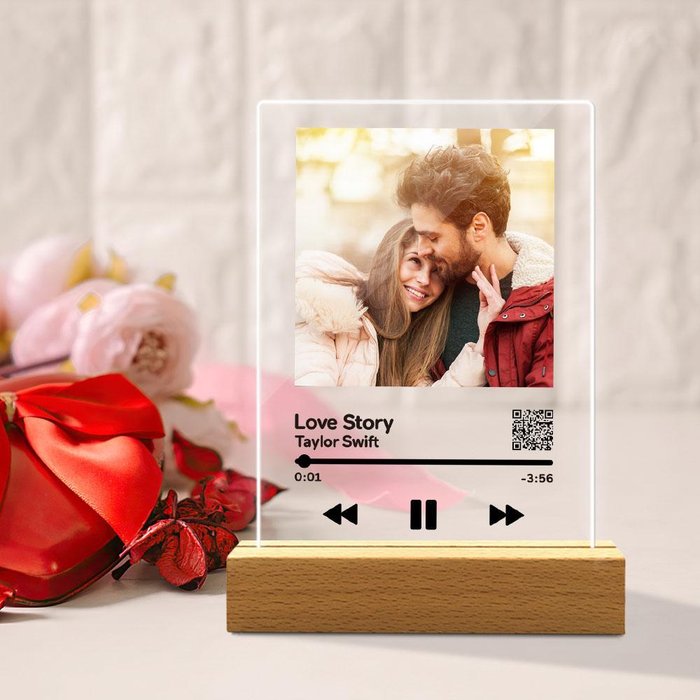 Personalized Video Plaque Scannable QR Code Customized Video and Photo Plaque Valentine's Day Gift