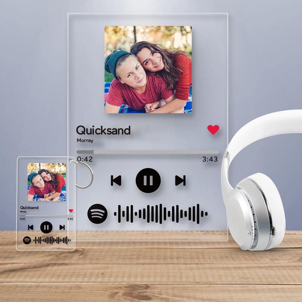 Scannable Custom Spotify Code Acrylic Music Plaque Gifts For Family 4.7in*6.3in (12*16cm)