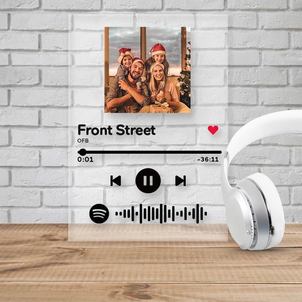 Scannable Custom Spotify Code Acrylic Music Plaque Gifts For Family 4.7in*6.3in (12*16cm)