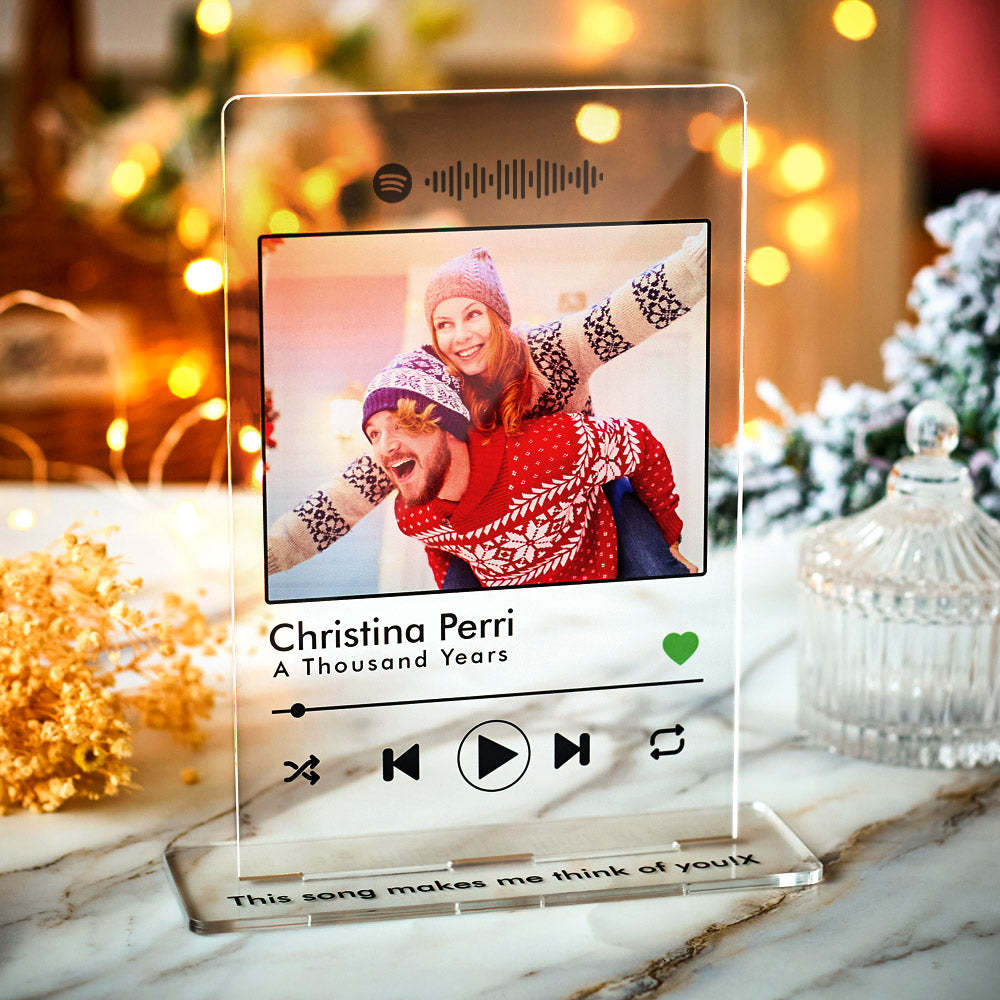 Scannable Custom Ornament Spotify Code Photo Engraved Music Gifts - soufeelus