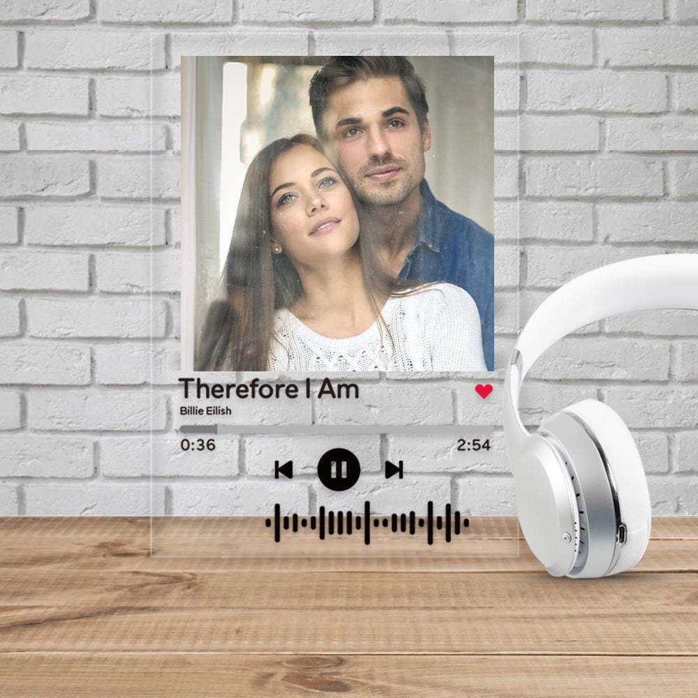 Custom Photo Engraved Text Spotify Plaque Best Dad Ever Gift for Dad