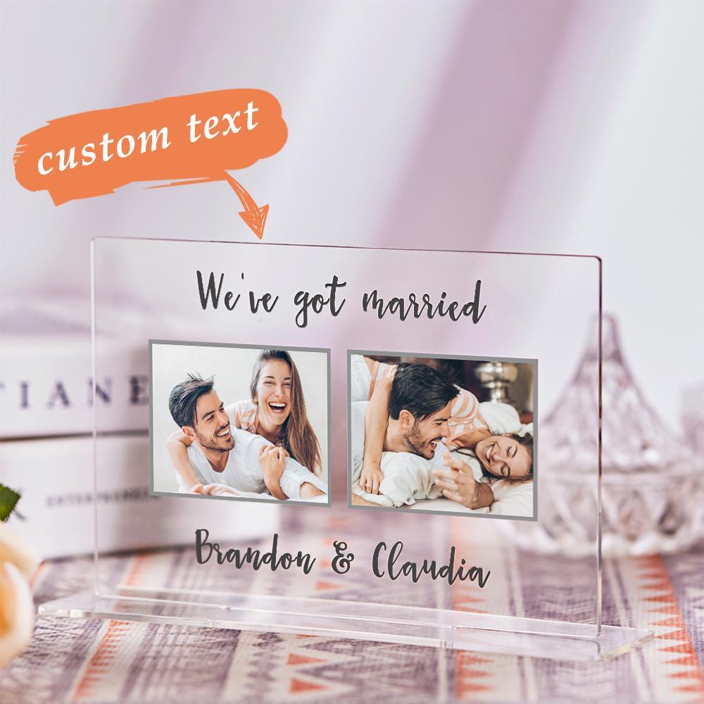 Custom Engraved Photo Acrylic Ornaments Personalized Photo Keepsake for Couples