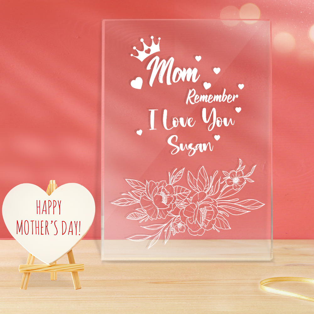 Custom Your Name Acrylic Lamp Gift for Mom -
