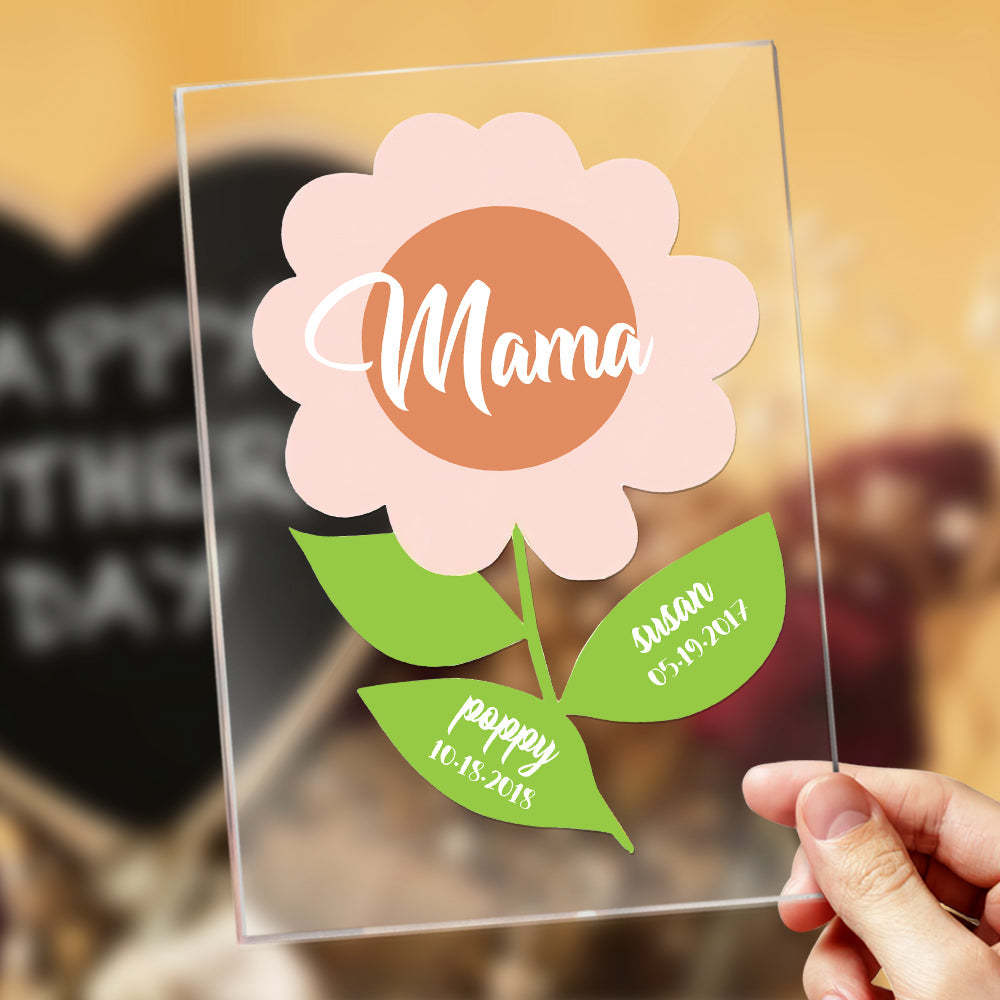 Custom Name and Date Acrylic Lamp Gift for Mom -