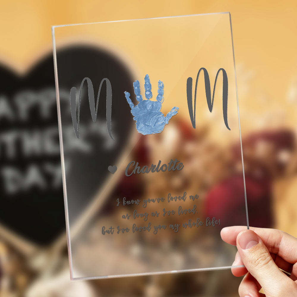 Personalized Name Handprint Night Light Gift for Mum - 