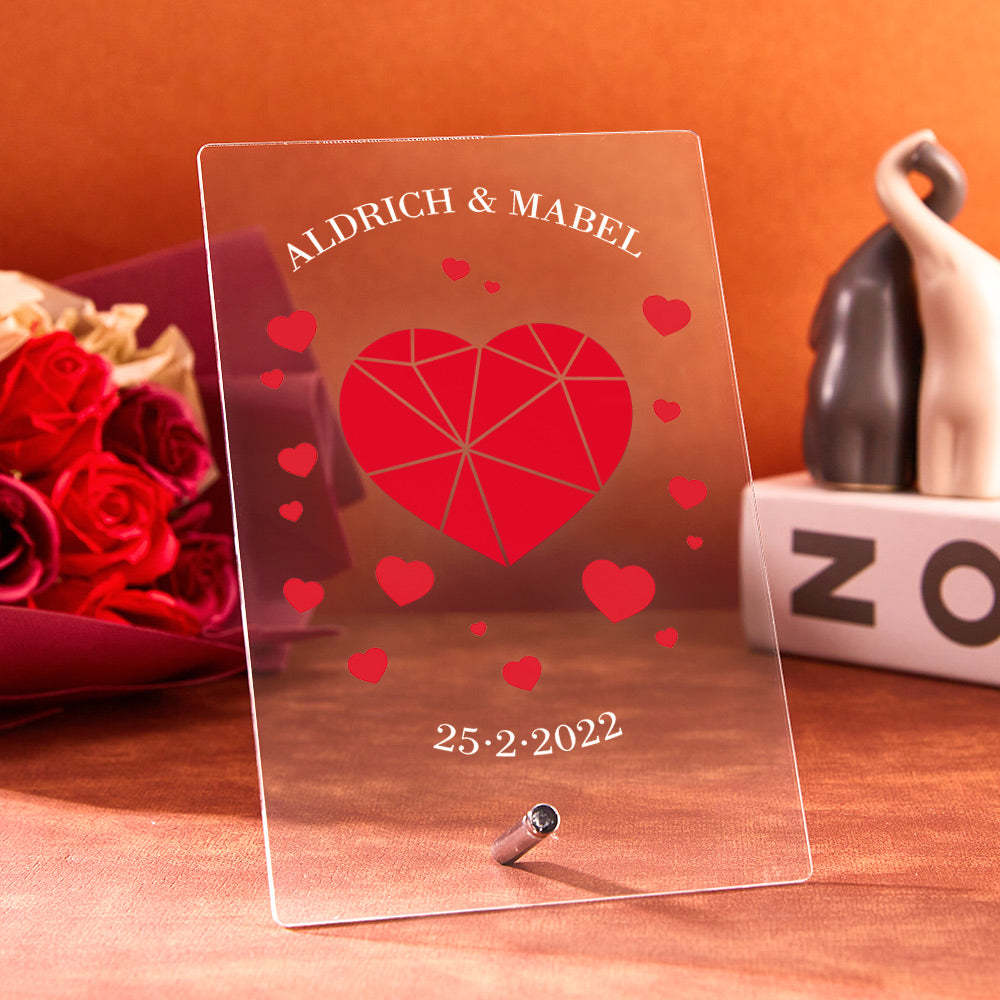 Personalized 3D Illusion Lamp Gift for Her Custom Acrylic Lamp Gift 3D Night Light Gift for Wife Custom Led Lamp Gift for Husband -