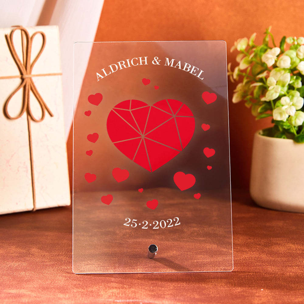 Personalized 3D Illusion Lamp Gift for Her Custom Acrylic Lamp Gift 3D Night Light Gift for Wife Custom Led Lamp Gift for Husband -