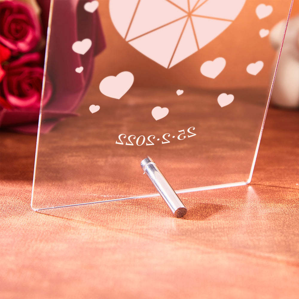 Personalized 3D Illusion Lamp Gift for Her Custom Acrylic Lamp Gift 3D Night Light Gift for Wife Custom Led Lamp Gift for Husband -