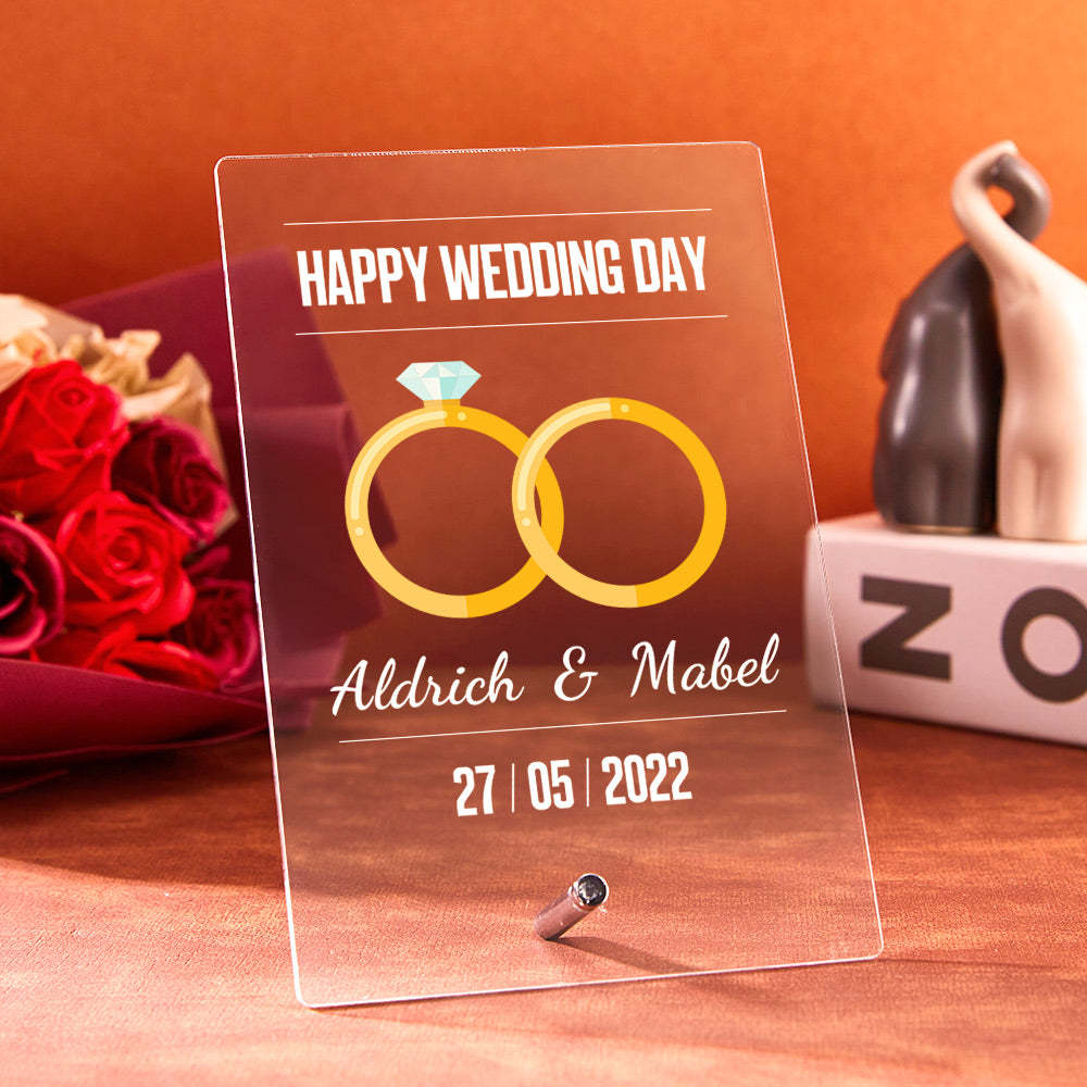Wedding Day Gift for Him Personalized Lamp Led Lights Custom Night Light Wedding Day Gift for Her 3D Led Lamp Wedding Day Decor -
