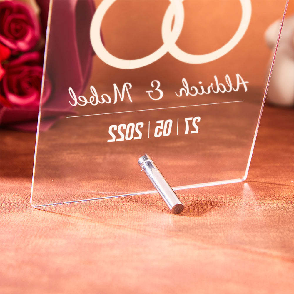 Wedding Day Gift for Him Personalized Lamp Led Lights Custom Night Light Wedding Day Gift for Her 3D Led Lamp Wedding Day Decor -